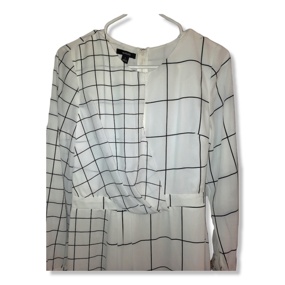 Alfani White Dress With Black Strips - Picture 3 of 5